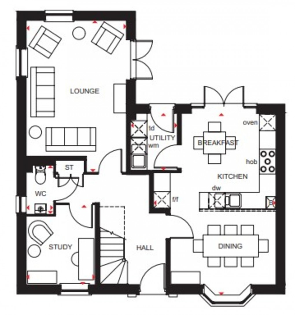 Floorplan for Plot 1 Avondale, Clockmakers