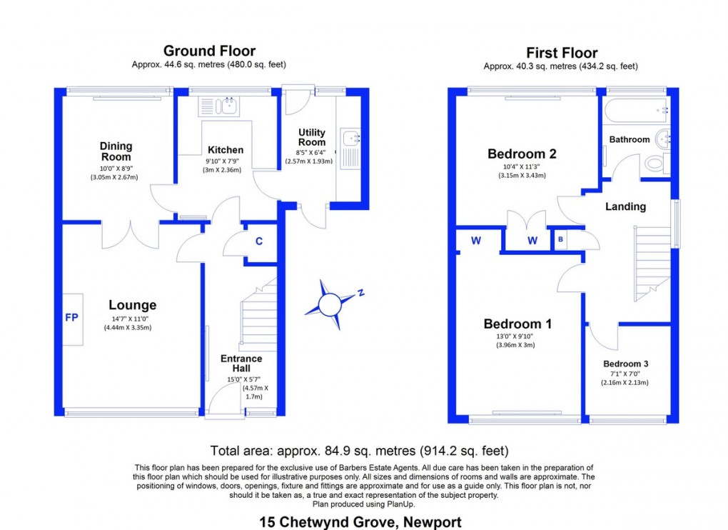 Floorplan for Chetwynd Grove, Newport