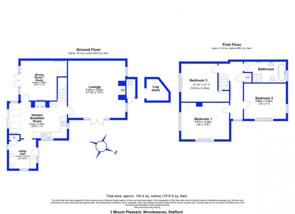 Floorplan for Woodseaves, Stafford