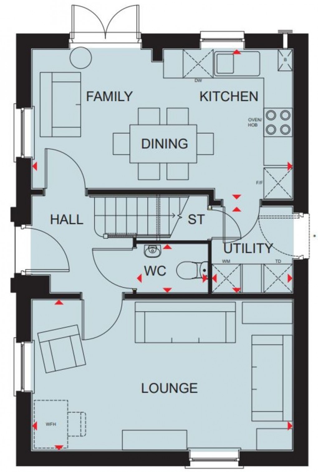 Floorplan for The Hadley, The Damsons, Market Drayton