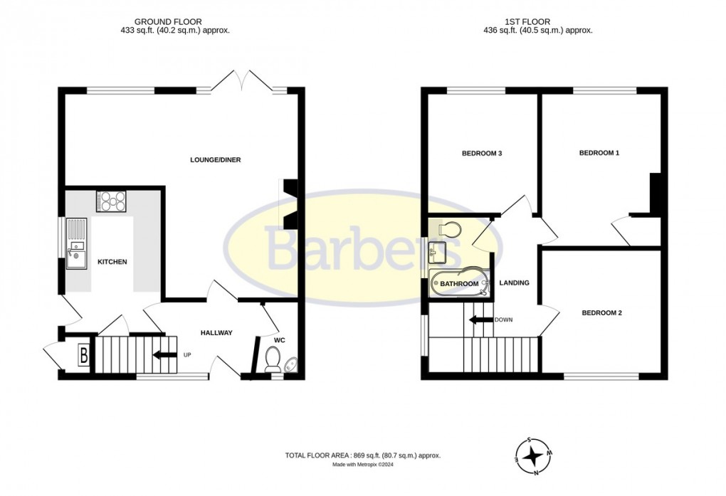 Floorplan for Teagues Crescent, Trench, Telford, TF2 6RA