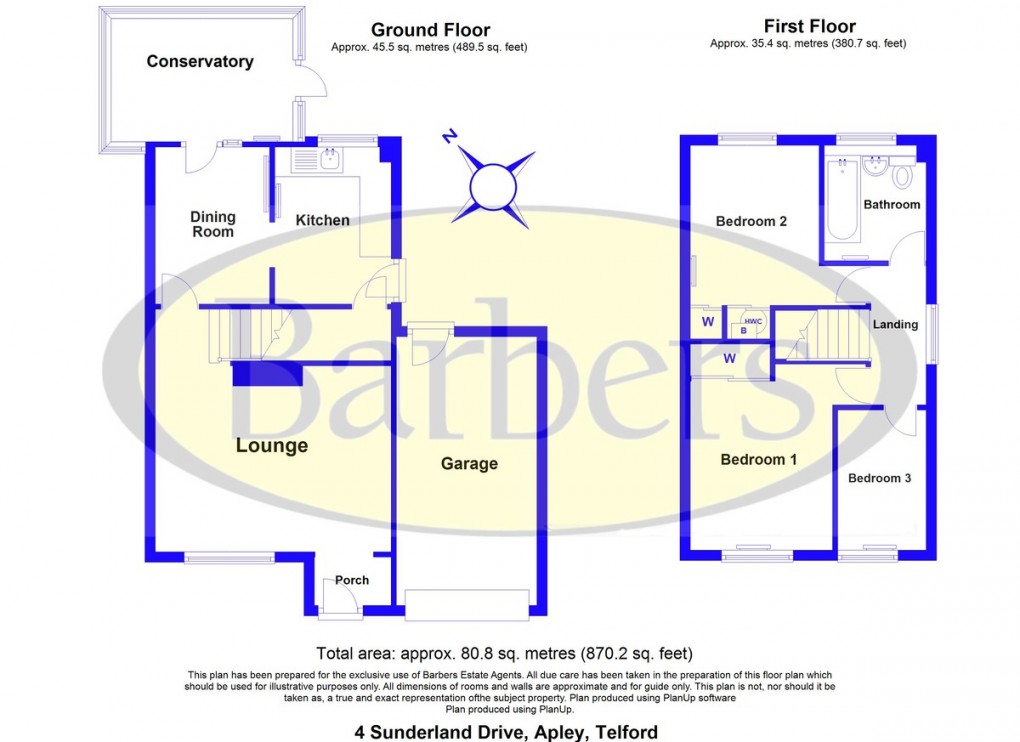 Floorplan for Sunderland Drive, Apley, Telford, TF1 6XX