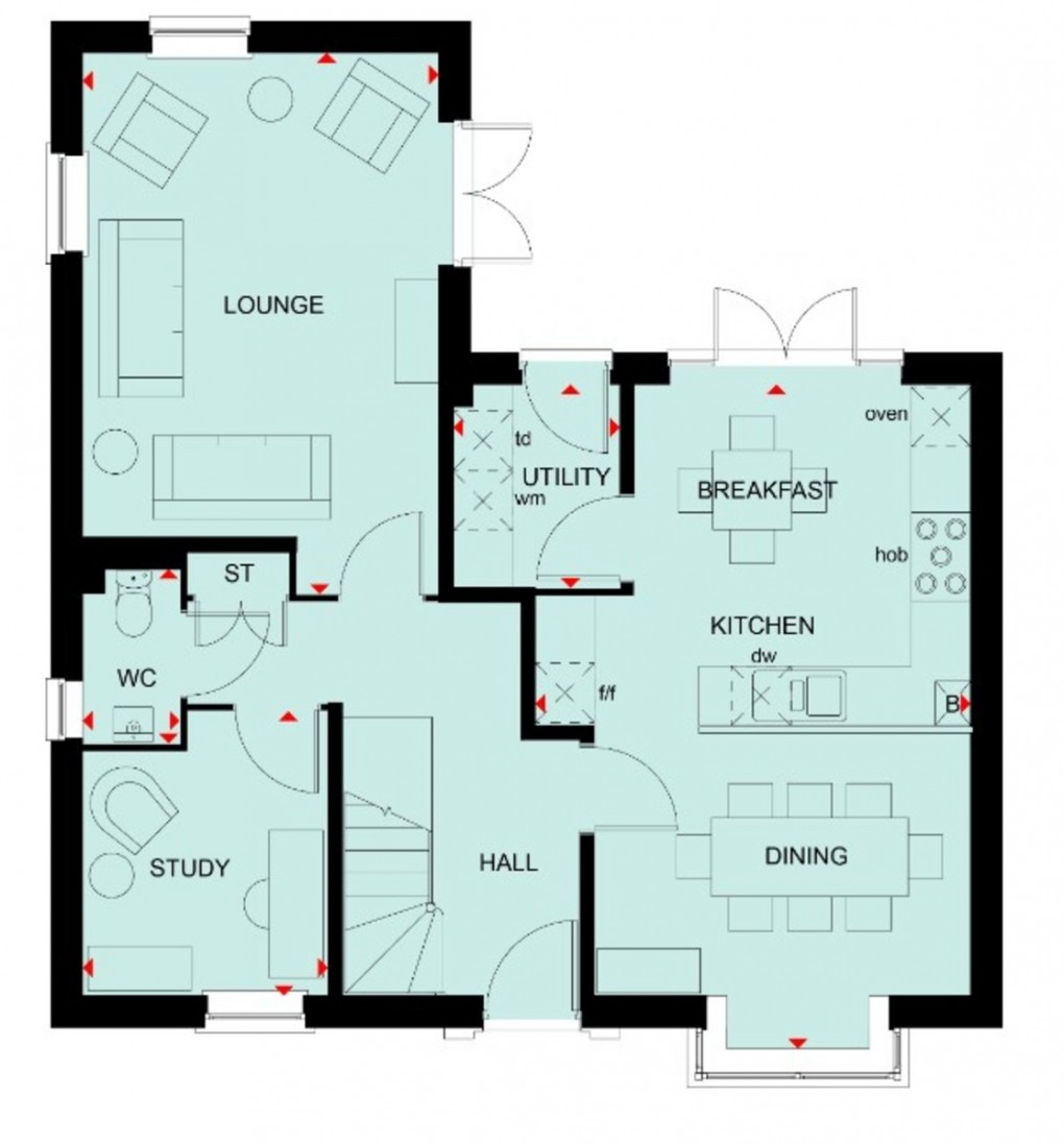 Floorplan for Plot 23  Avondale, Clockmakers