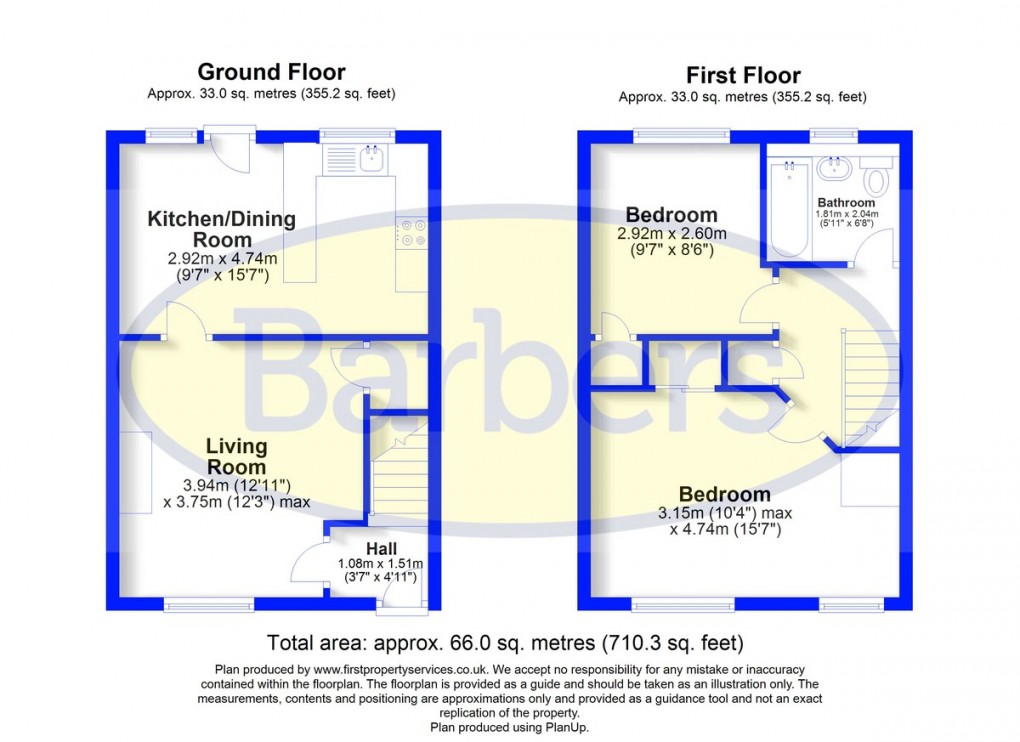 Floorplan for Waterside Drive, Market Drayton