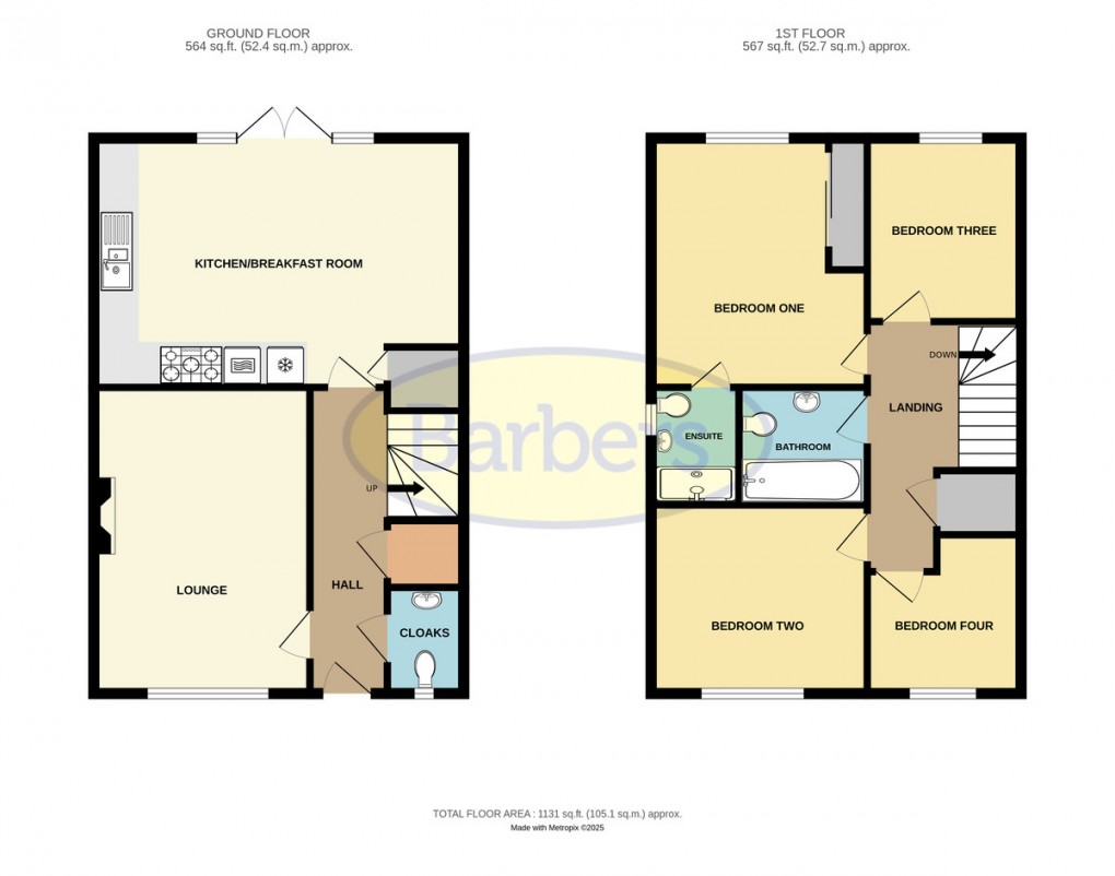 Floorplan for Beddows Close, Wellington, Telford, TF1 2FW.