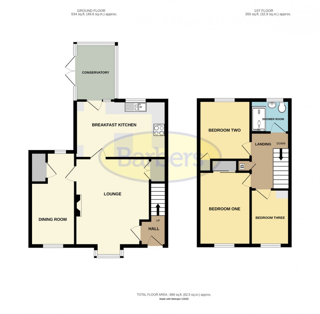 Floorplan for Cornflower Grove, Ketley, Telford, TF1 5ZH