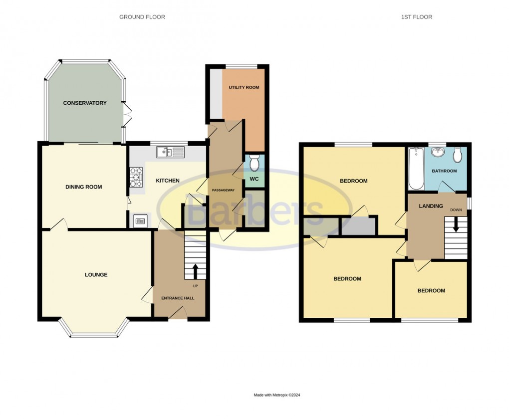 Floorplan for Upper Road, Madeley, Telford, TF7 5DG.