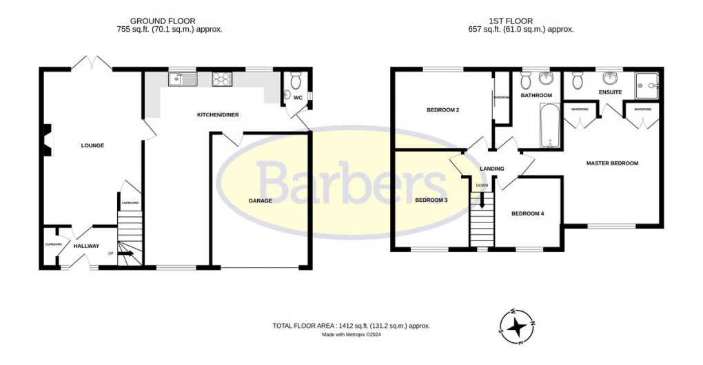 Floorplan for Eaton Crescent, St. Georges, Telford, TF2 9DQ