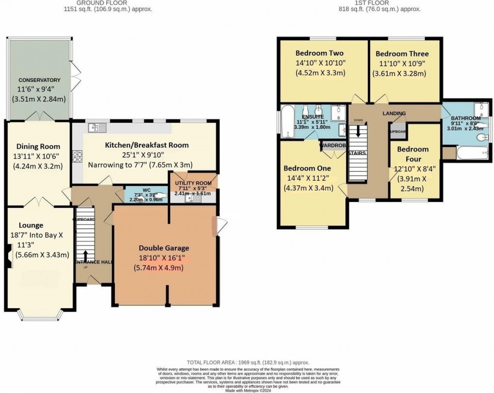 Floorplan for Dorchester Drive , Muxton